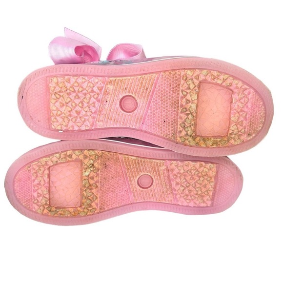 Jojo Siwa Bow High Top Glutter Unicorn Pink Sneakers Lace Up - Picture 9 of 10